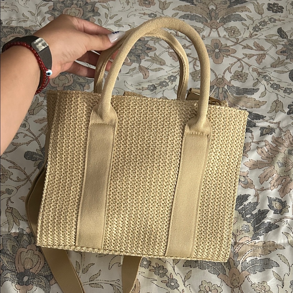 Primark Crossbody Tan Woven Tote Bag